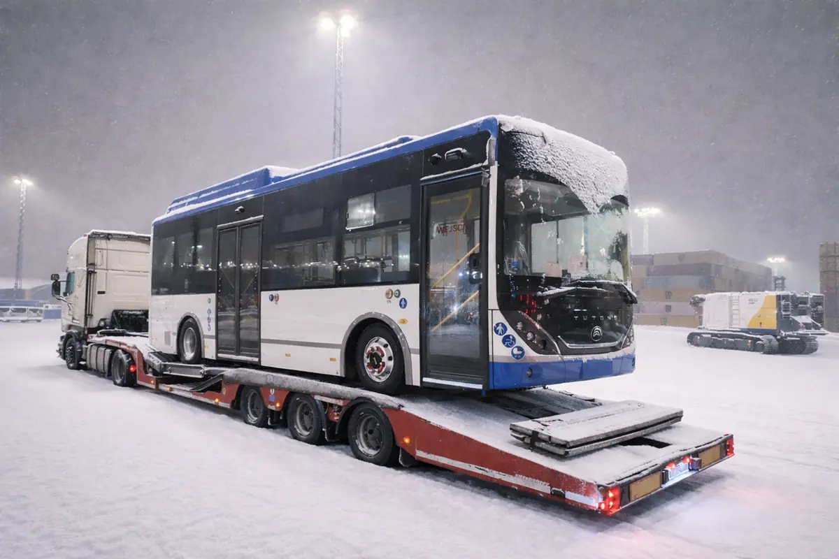 Bus transport in snow