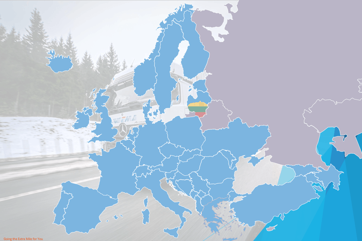 Jusema Special Transporte international oversized and heavy cargo transport map across Europe and Scandinavia
